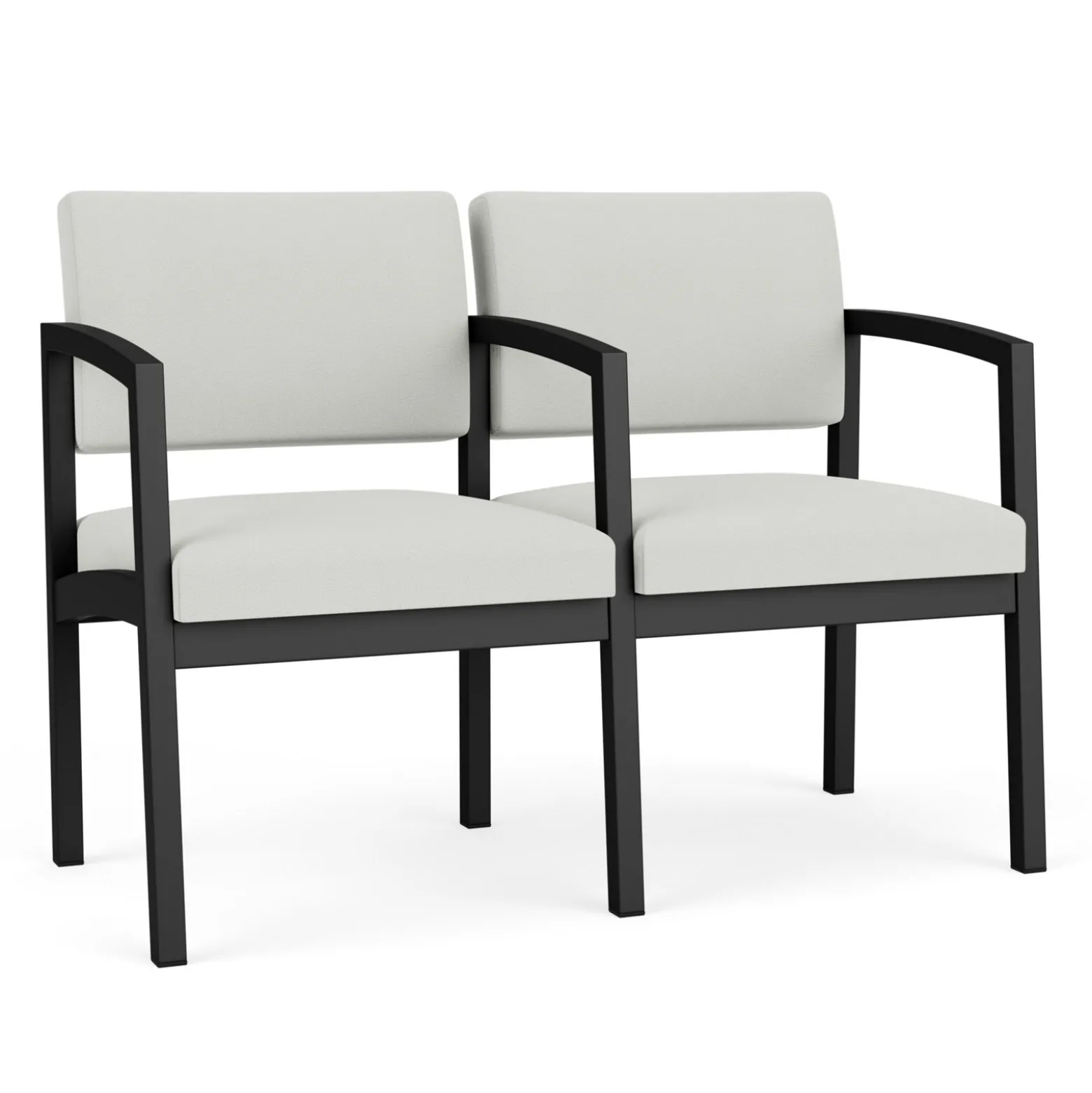 New Castle Steel Two Seat Sofa with Center Arm in Standard Upholstery
