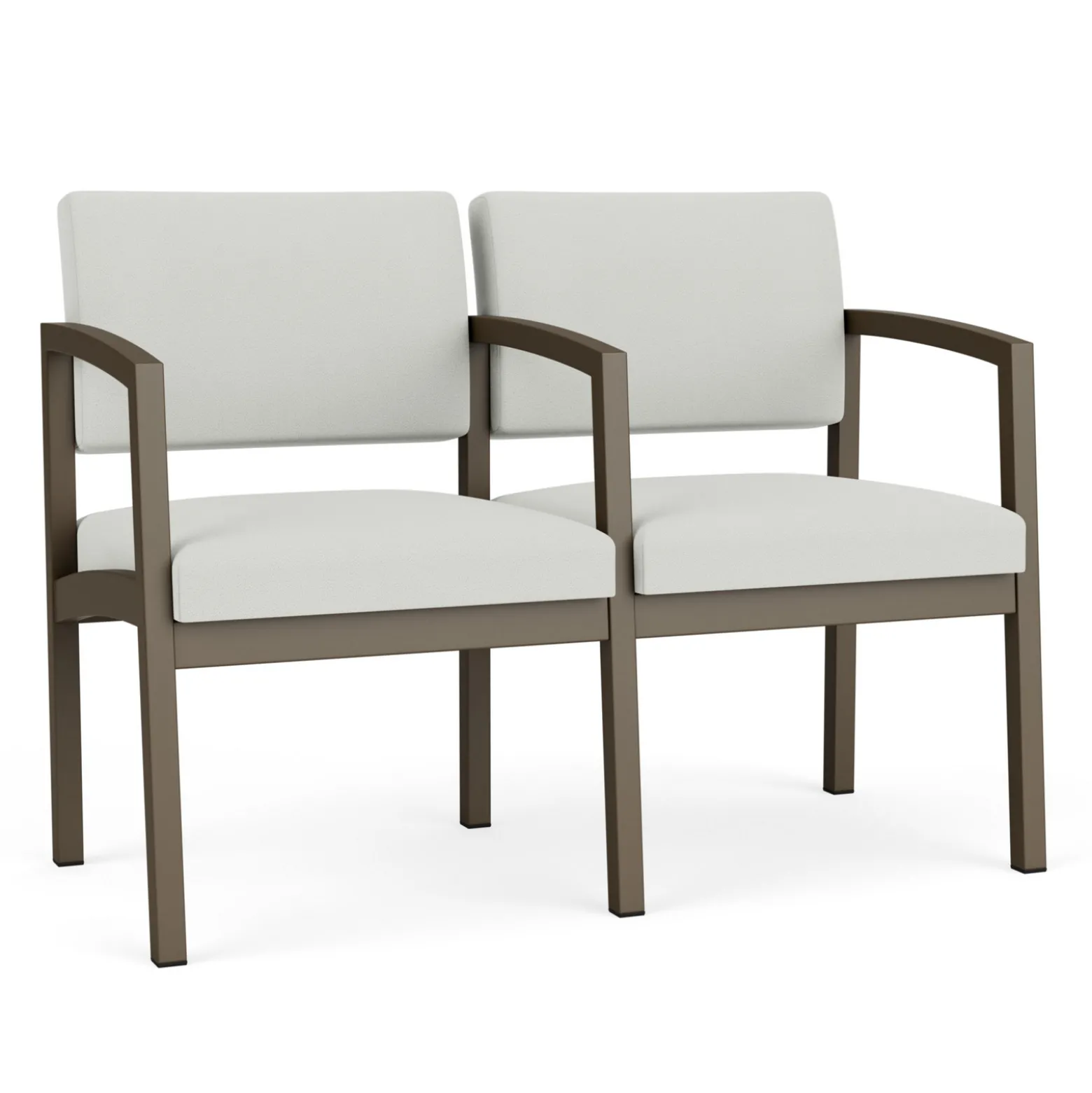 New Castle Steel Two Seat Sofa with Center Arm in Standard Upholstery
