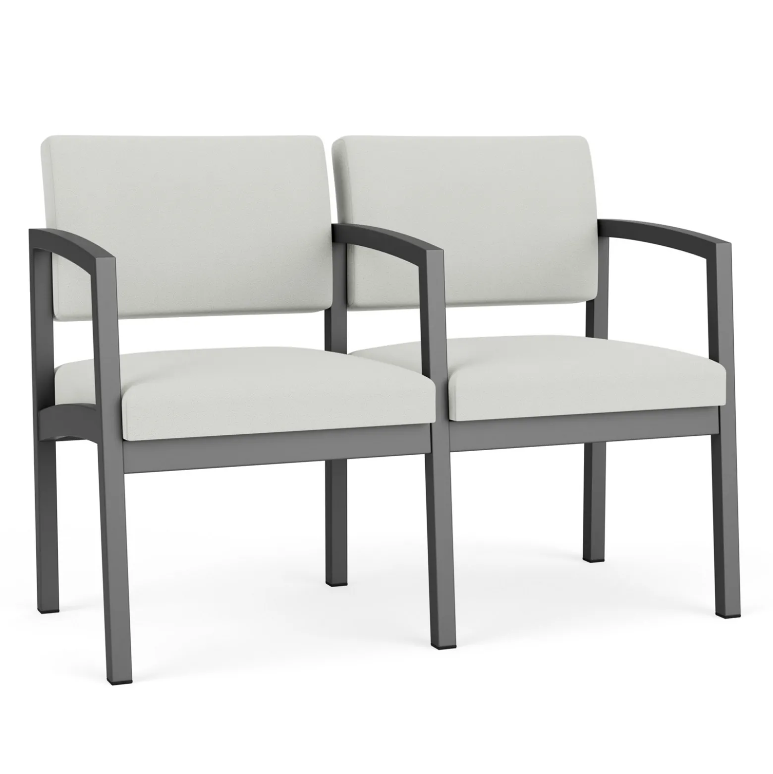 New Castle Steel Two Seat Sofa with Center Arm in Standard Upholstery