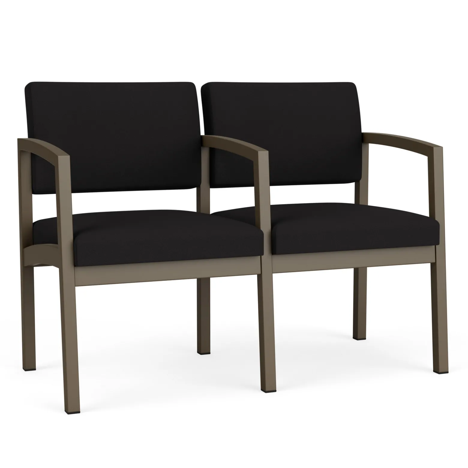 New Castle Steel Two Seat Sofa with Center Arm in Standard Upholstery