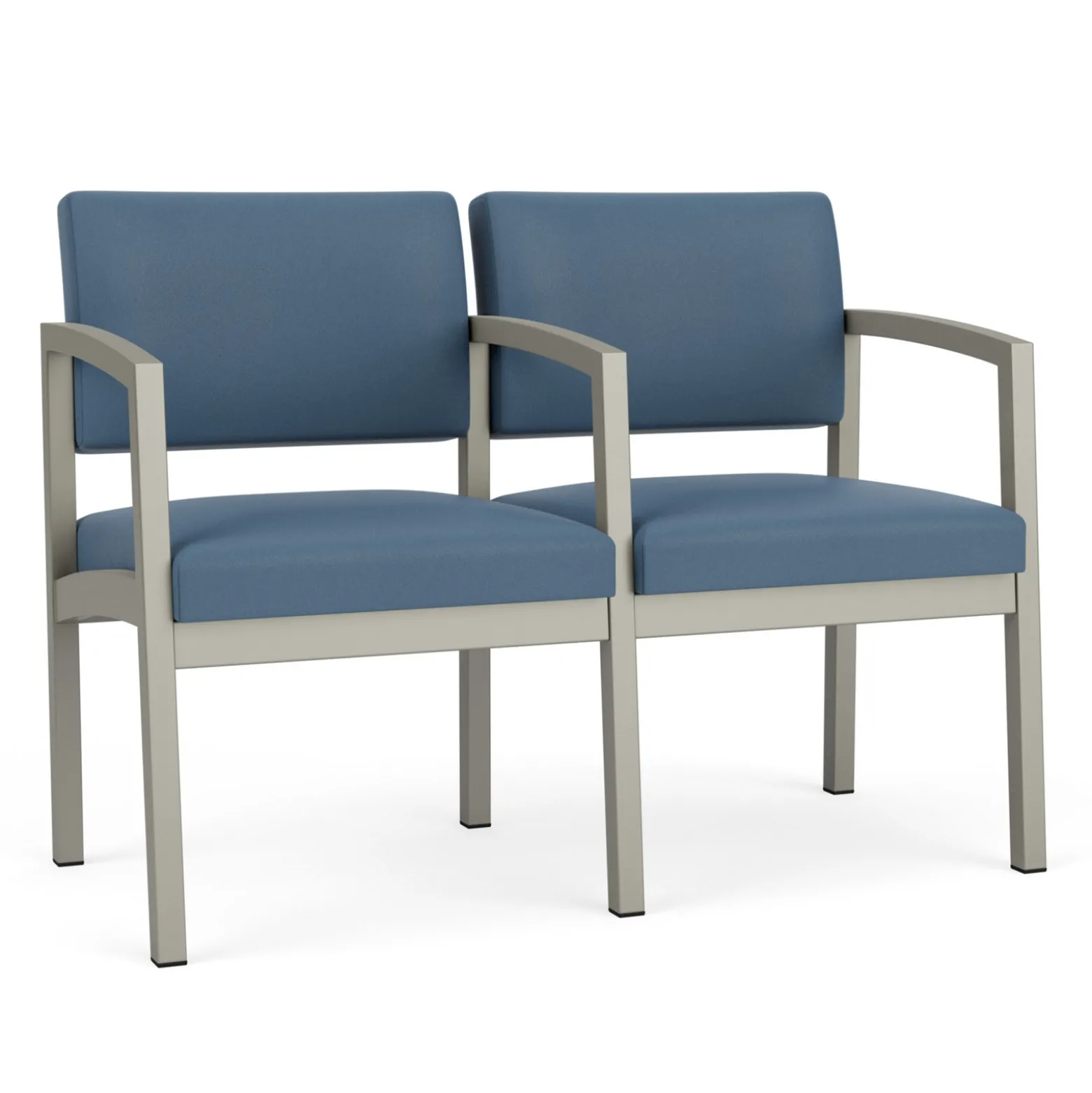 New Castle Steel Two Seat Sofa with Center Arm in Standard Upholstery