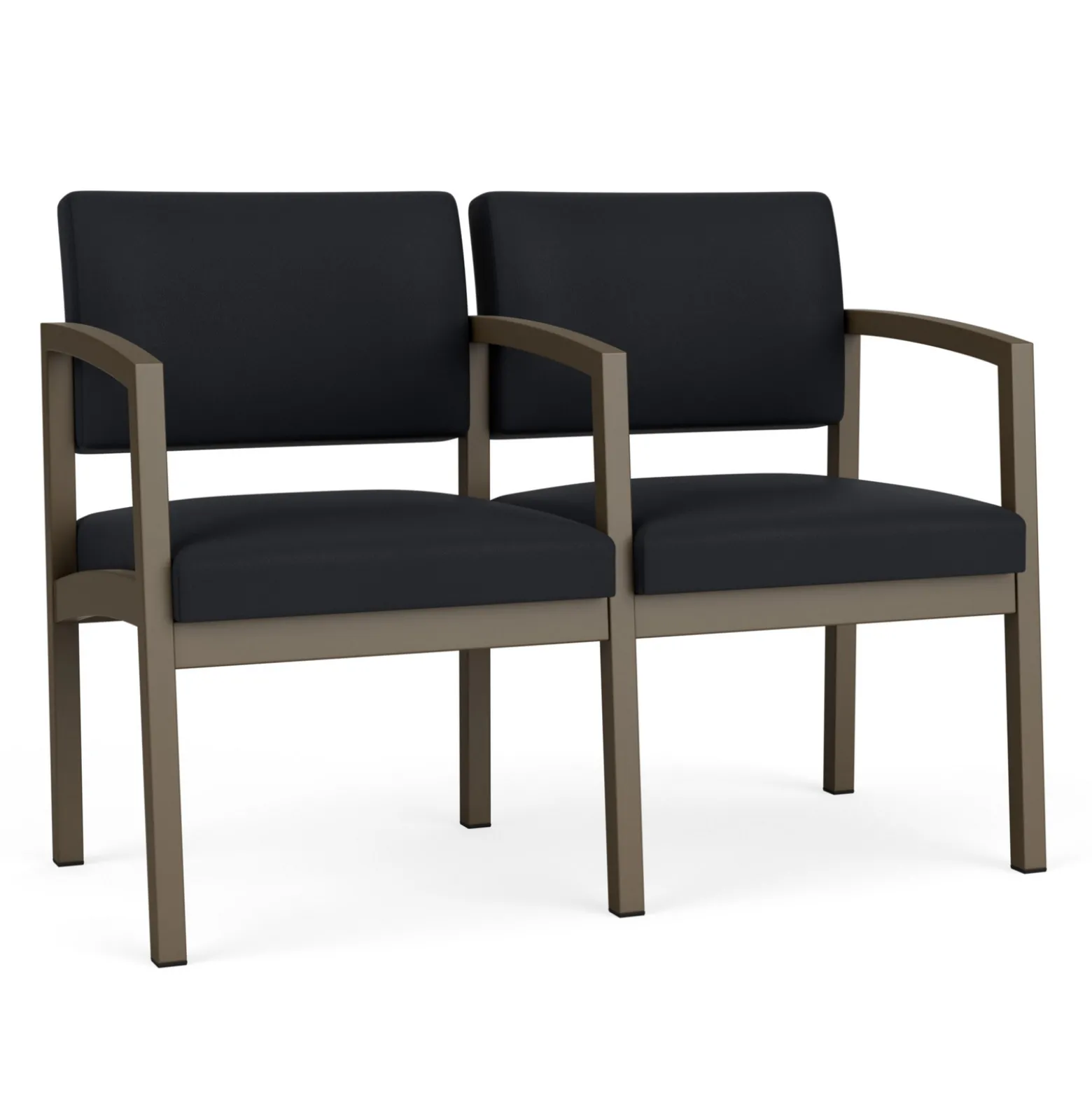New Castle Steel Two Seat Sofa with Center Arm in Standard Upholstery