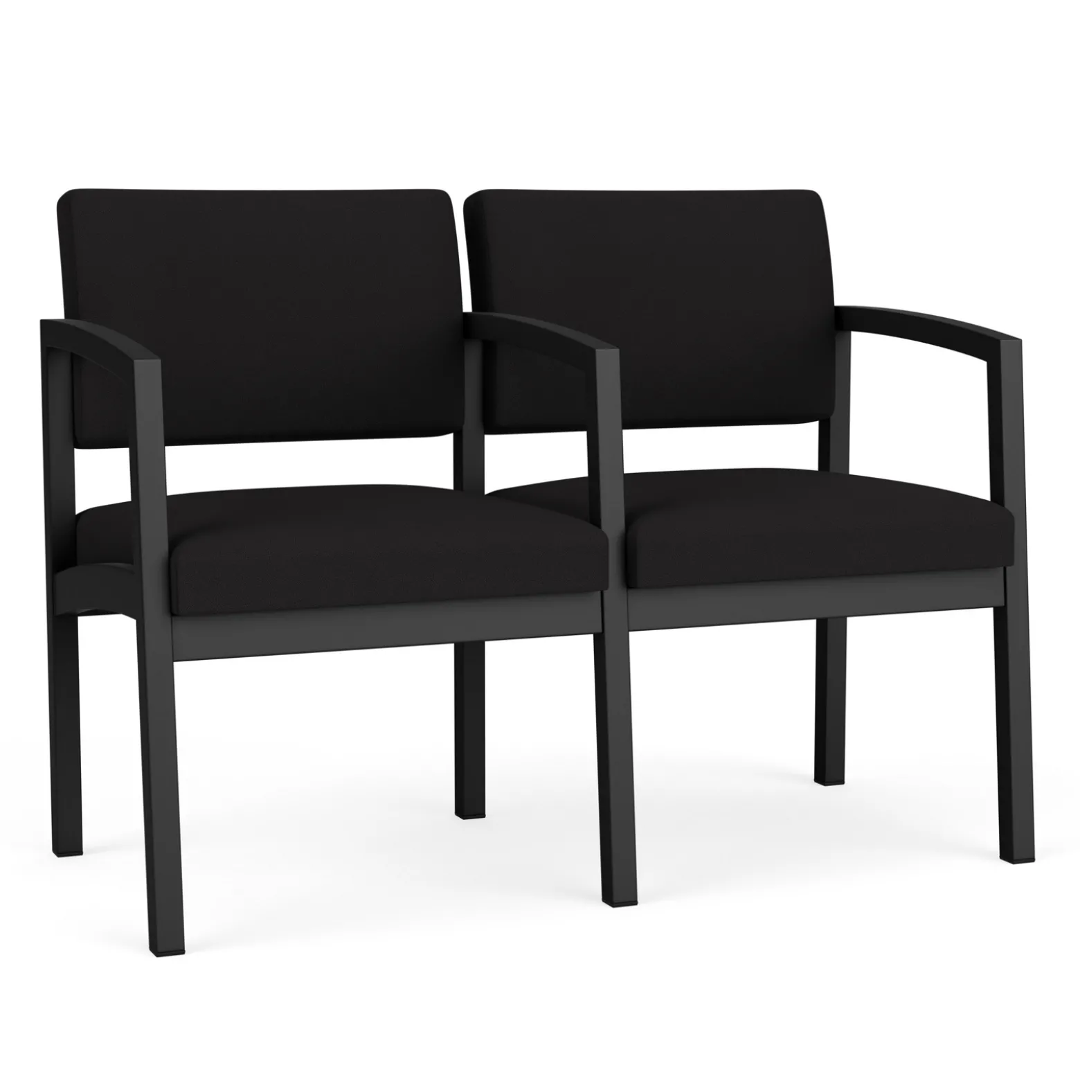 New Castle Steel Two Seat Sofa with Center Arm in Standard Upholstery