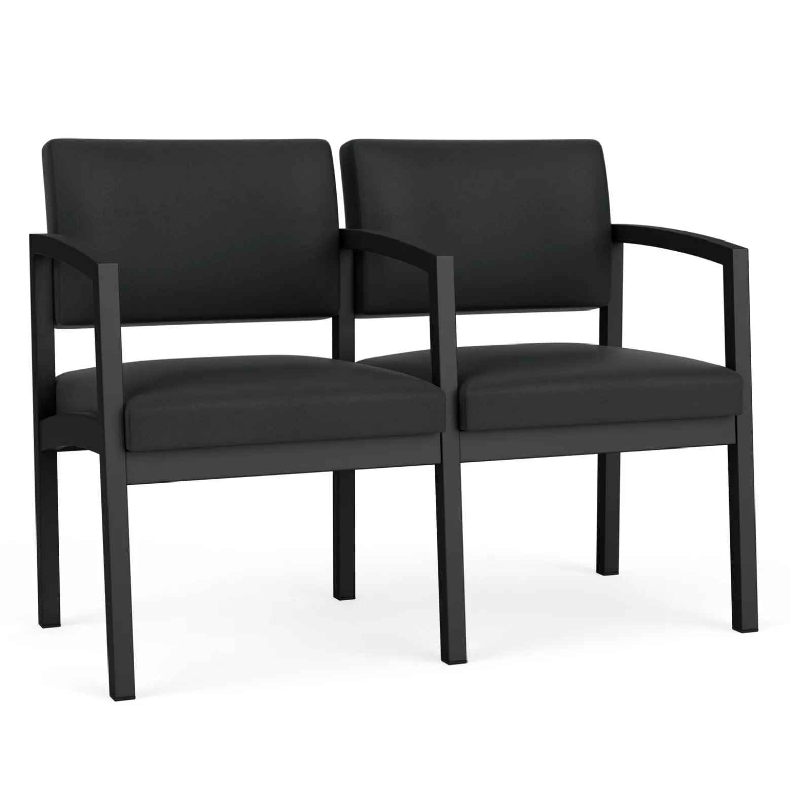 New Castle Steel Two Seat Sofa with Center Arm in Standard Upholstery