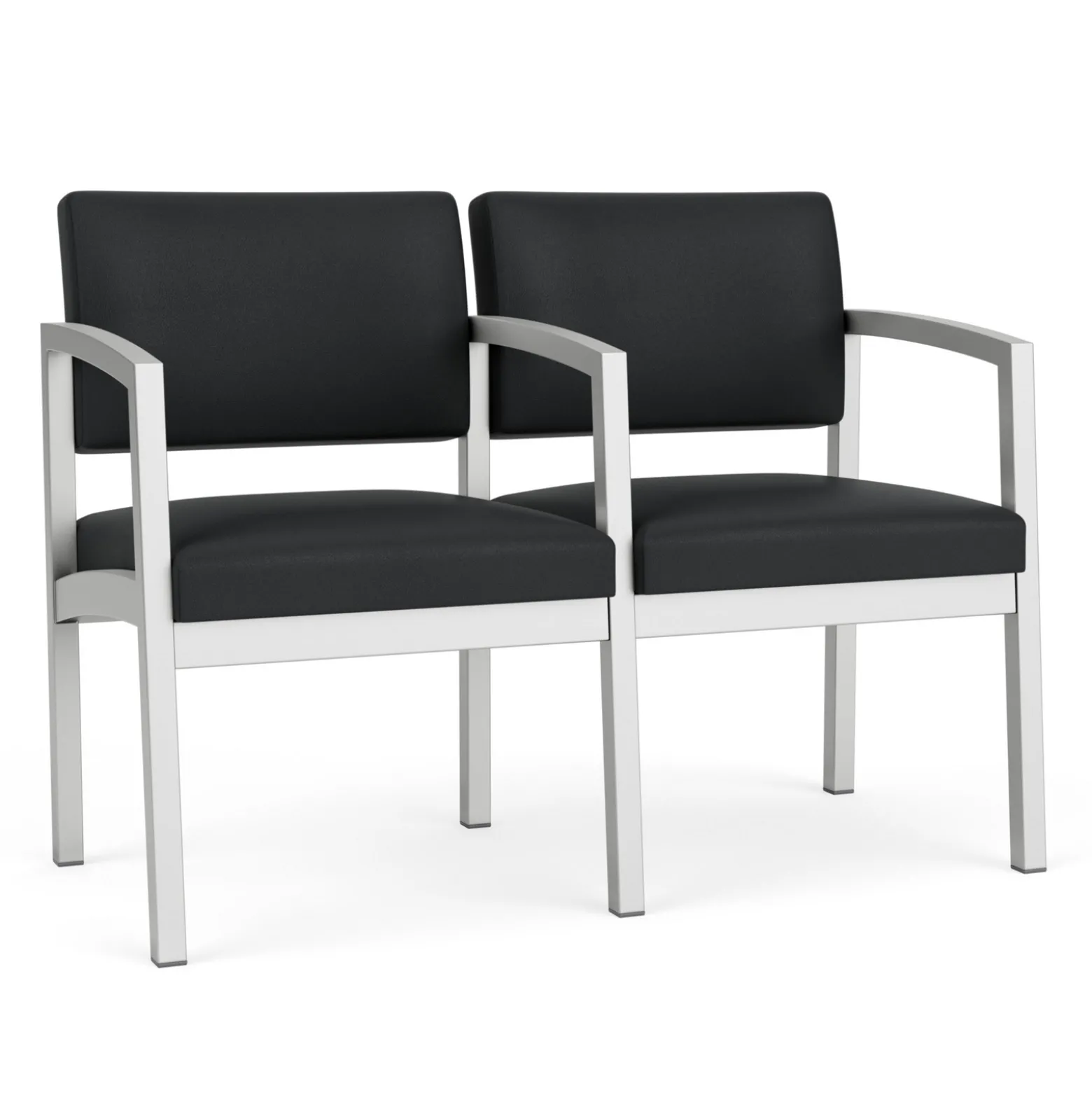 New Castle Steel Two Seat Sofa with Center Arm in Standard Upholstery