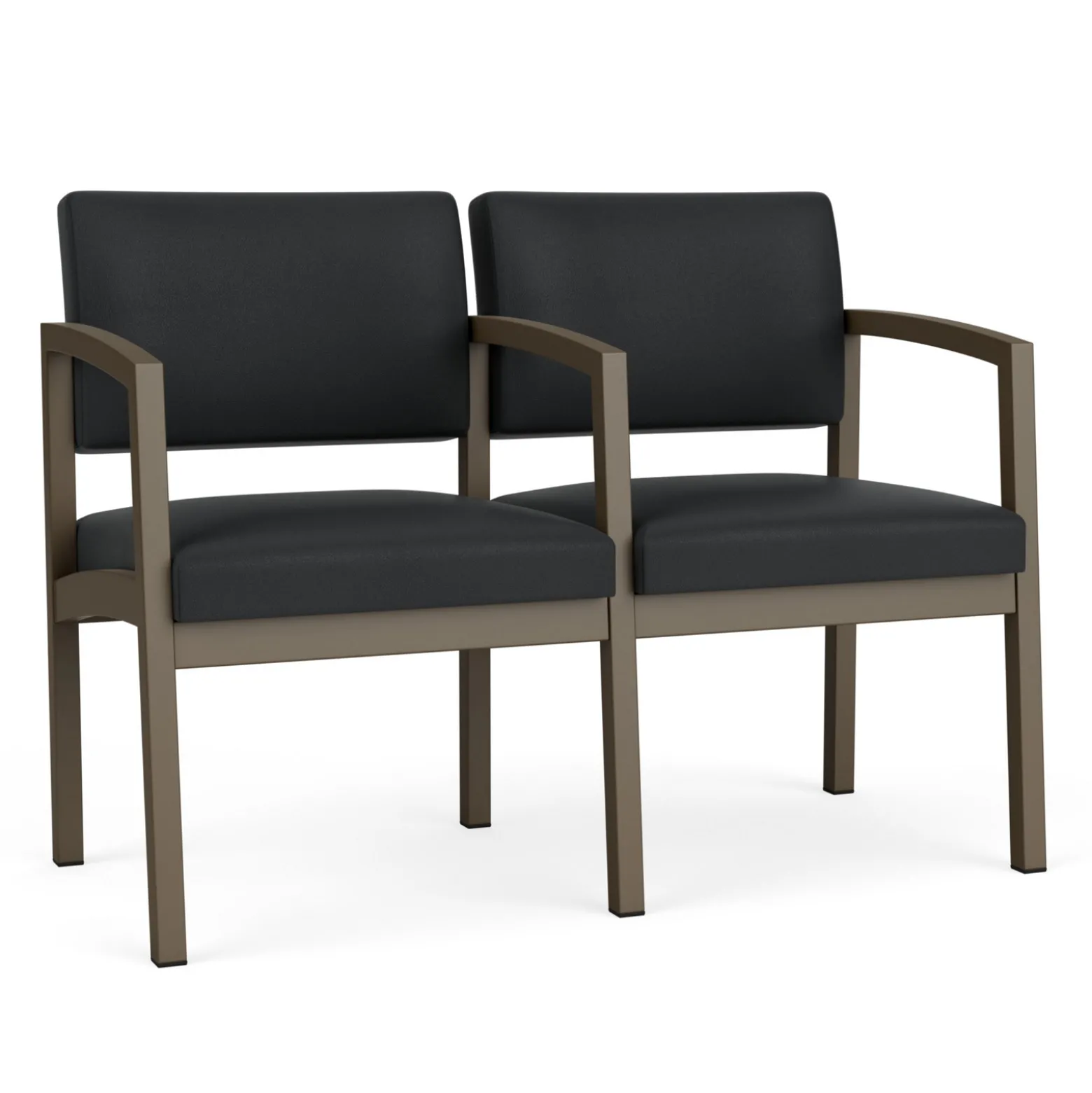 New Castle Steel Two Seat Sofa with Center Arm in Standard Upholstery