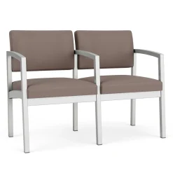 New Castle Steel Two Seat Sofa with Center Arm in Standard Upholstery
