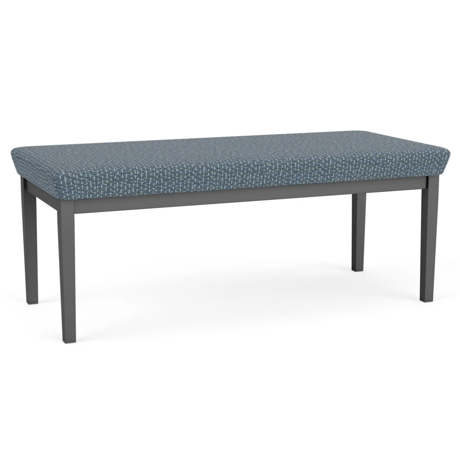 New Castle Steel Two Seat Bench with Designer Upholstery