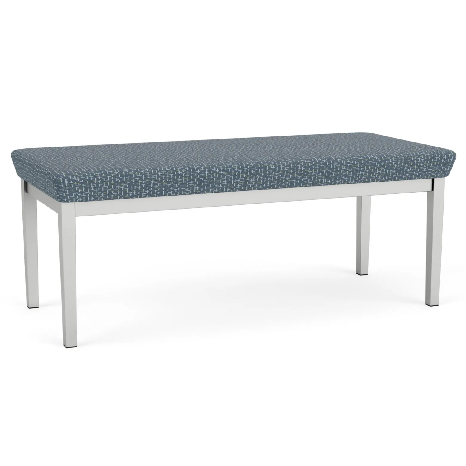 New Castle Steel Two Seat Bench with Designer Upholstery