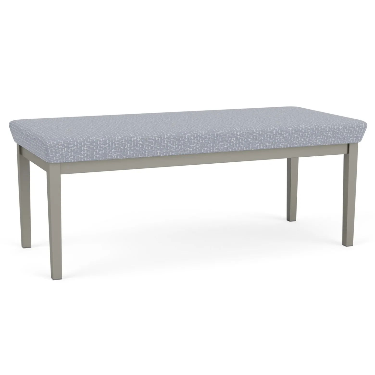 New Castle Steel Two Seat Bench with Designer Upholstery