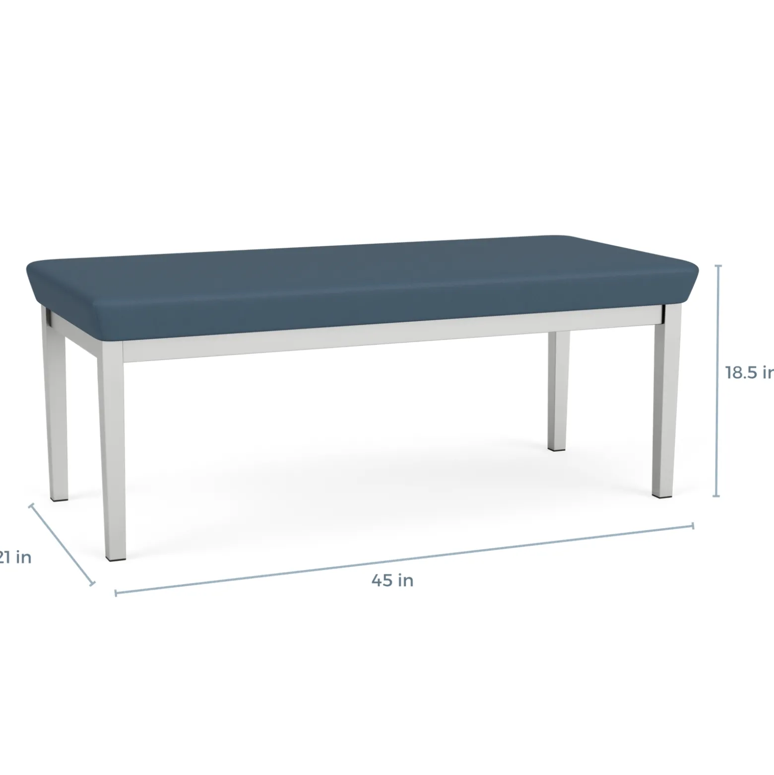 New Castle Steel Two Seat Bench with Designer Upholstery