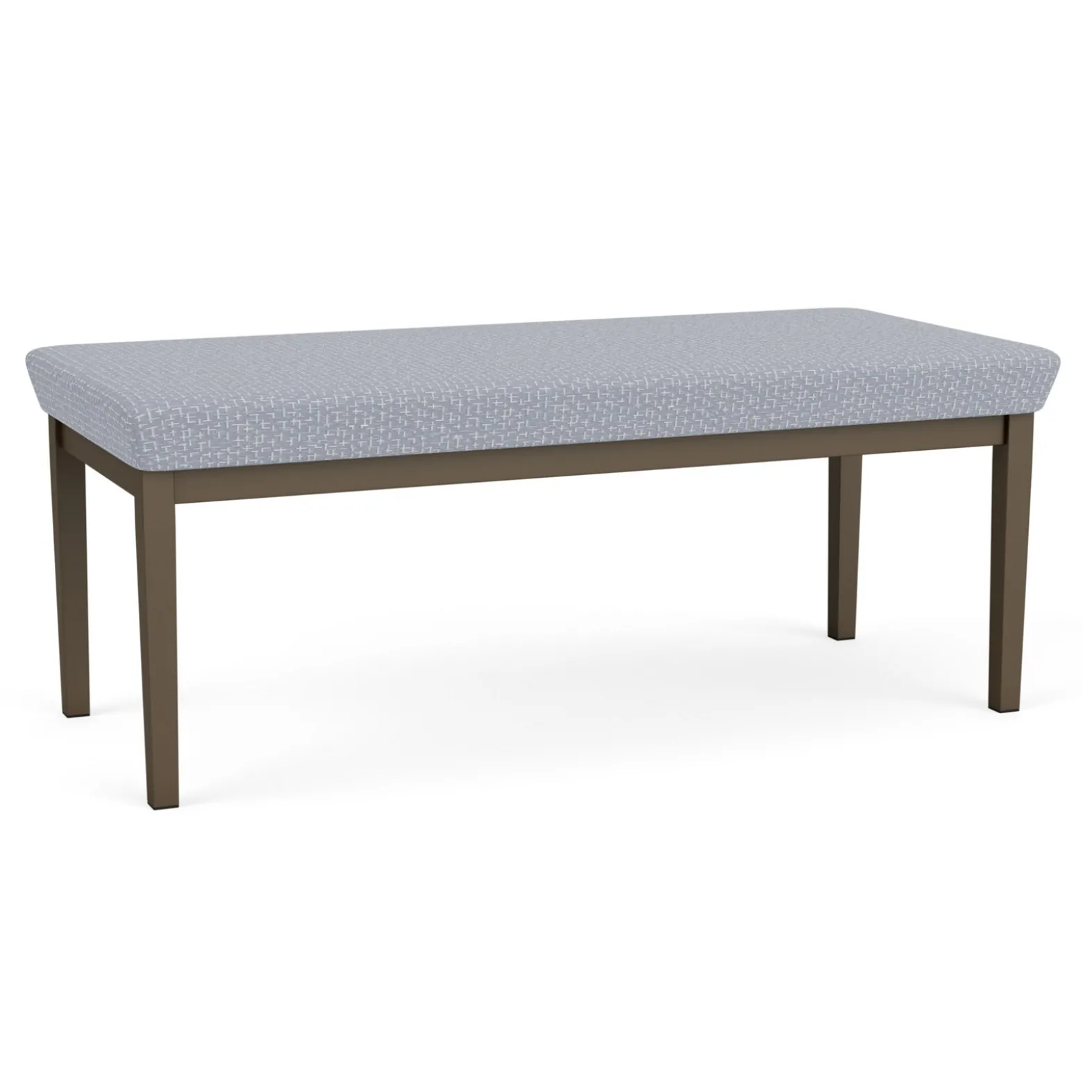New Castle Steel Two Seat Bench with Designer Upholstery