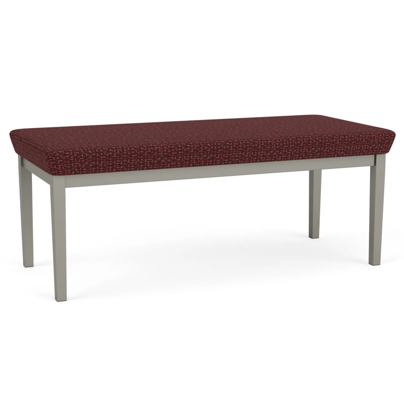 New Castle Steel Two Seat Bench with Designer Upholstery