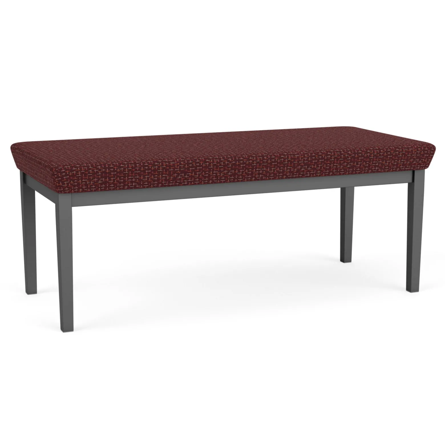 New Castle Steel Two Seat Bench with Designer Upholstery