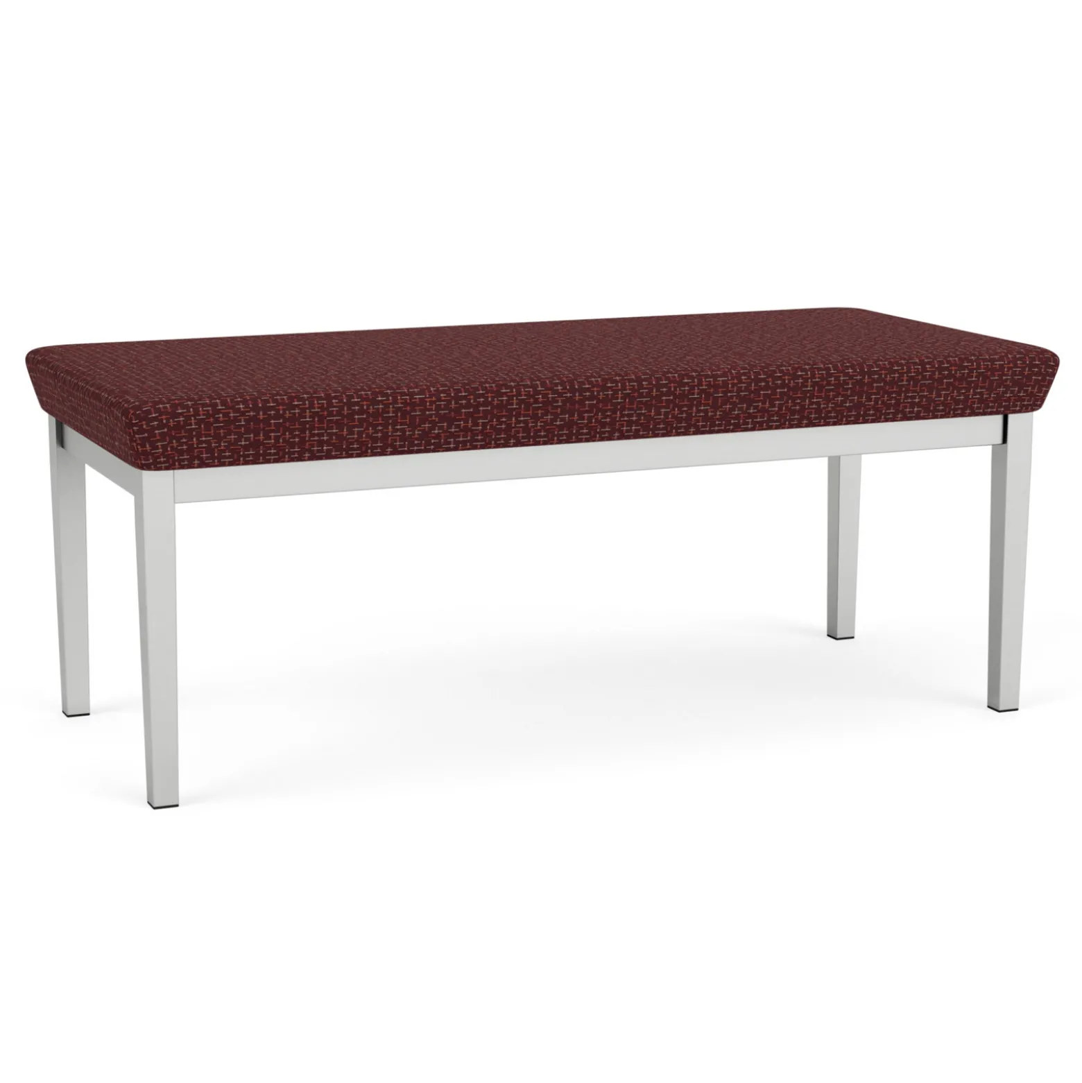 New Castle Steel Two Seat Bench with Designer Upholstery