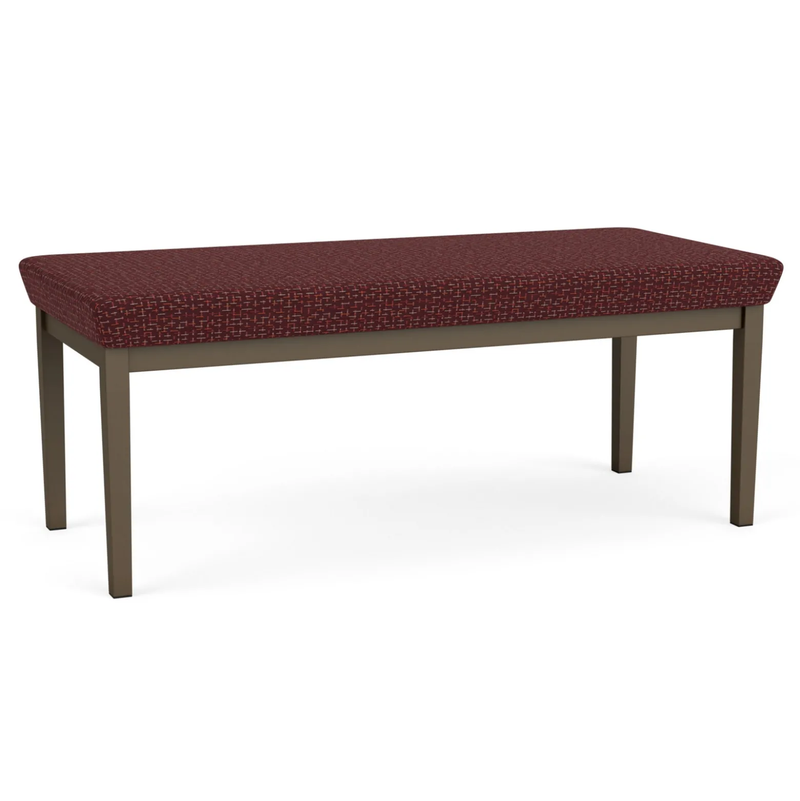 New Castle Steel Two Seat Bench with Designer Upholstery