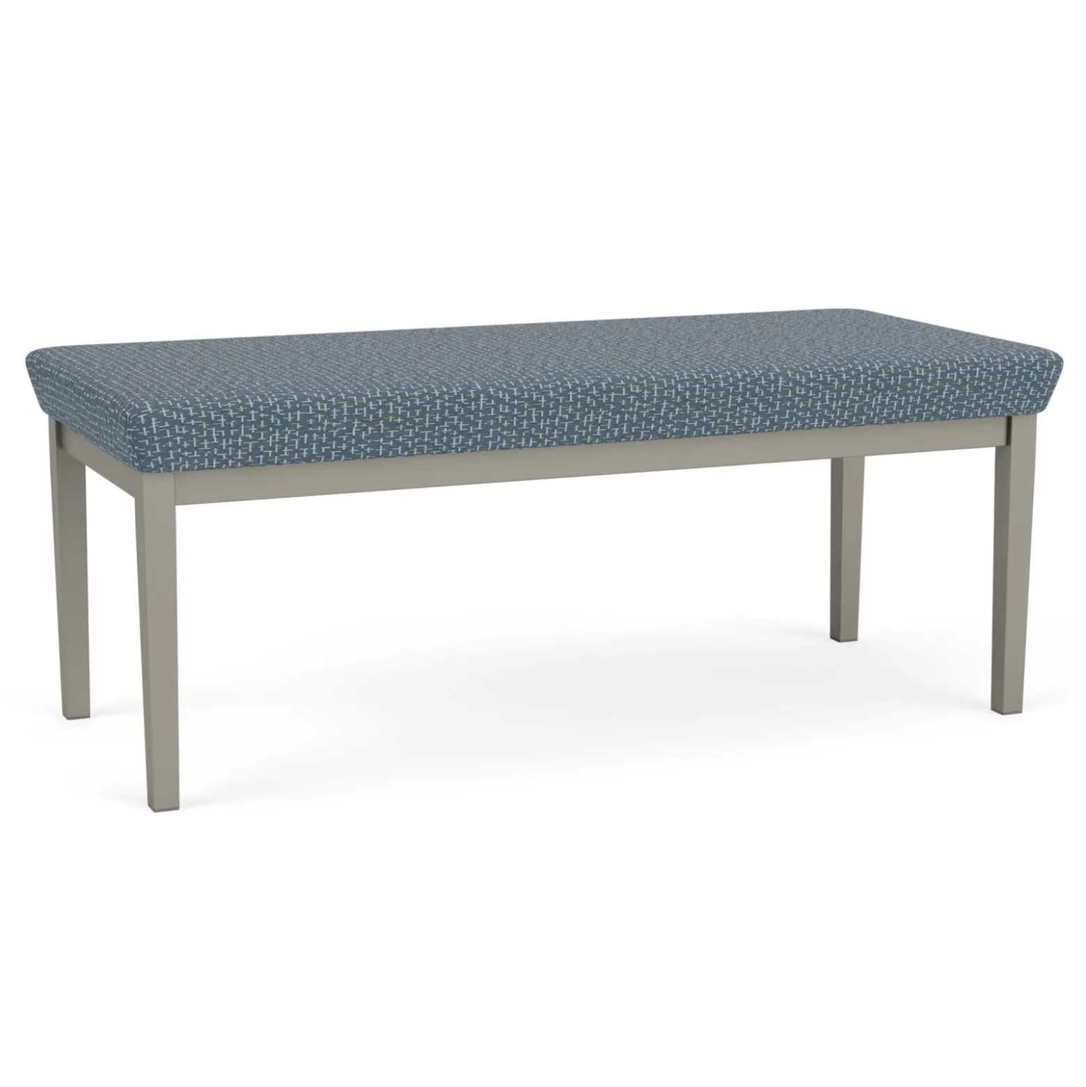 New Castle Steel Two Seat Bench with Designer Upholstery