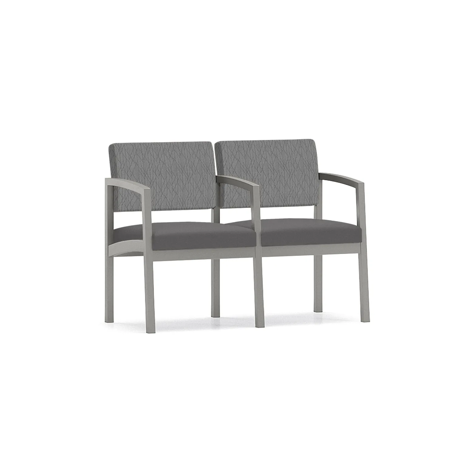 New Castle Steel Two Seat and Center Arm with Designer Upholstery