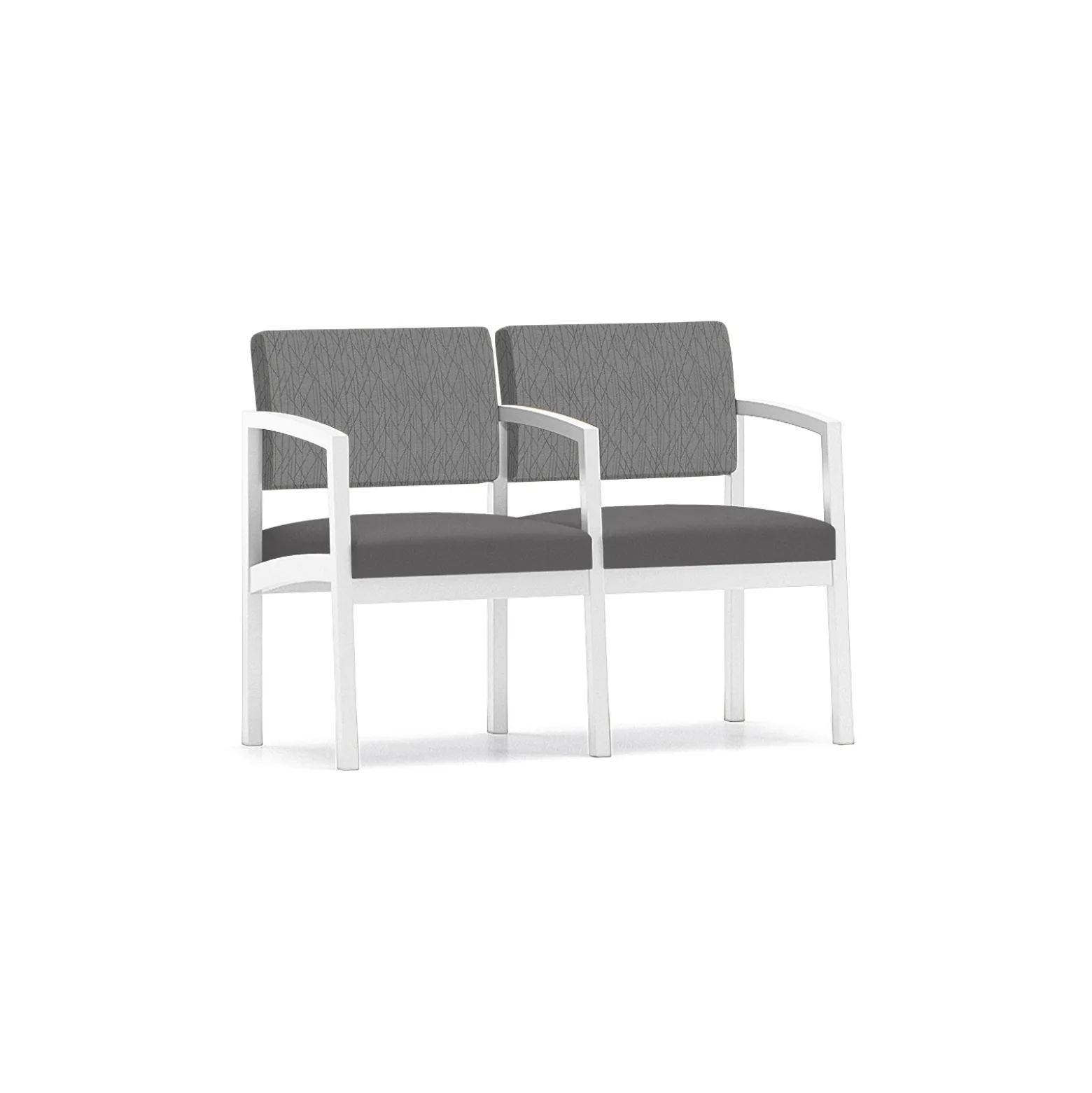 New Castle Steel Two Seat and Center Arm with Designer Upholstery
