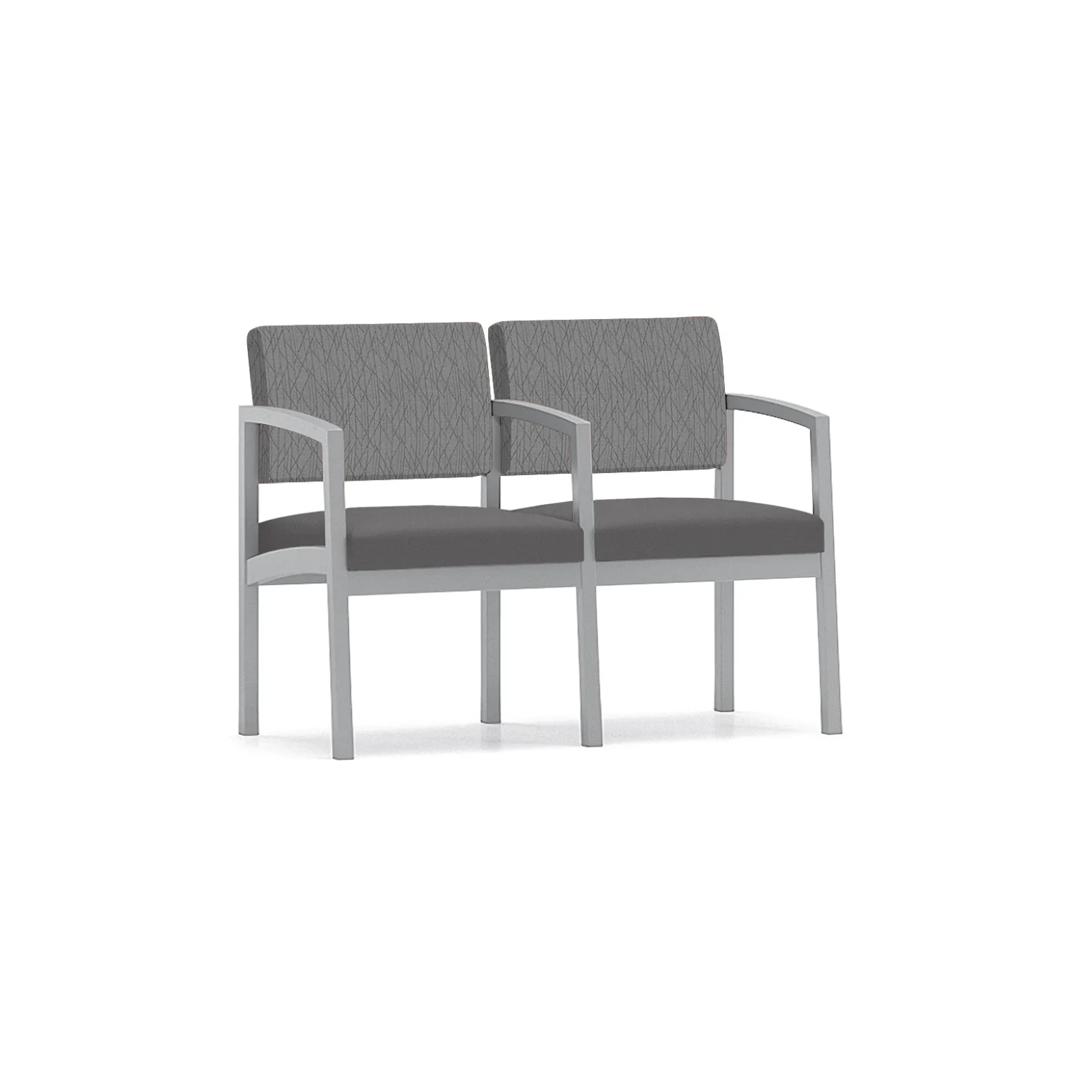 New Castle Steel Two Seat and Center Arm with Designer Upholstery