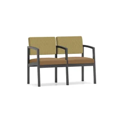 New Castle Steel Two Seat and Center Arm with Designer Upholstery