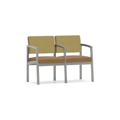 New Castle Steel Two Seat and Center Arm with Designer Upholstery