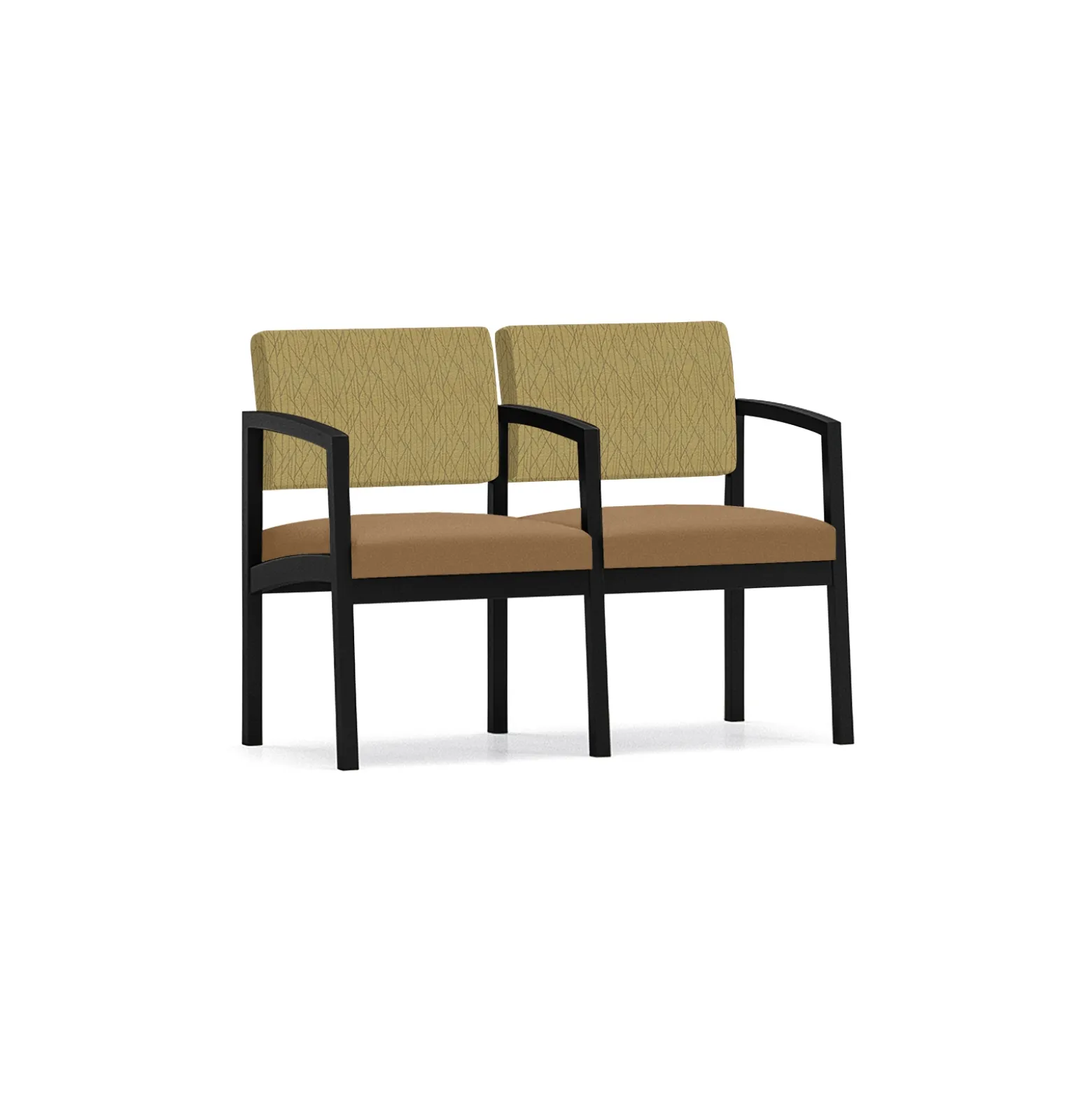 New Castle Steel Two Seat and Center Arm with Designer Upholstery