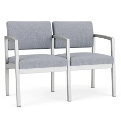 New Castle Steel Two Seat and Center Arm with Designer Upholstery