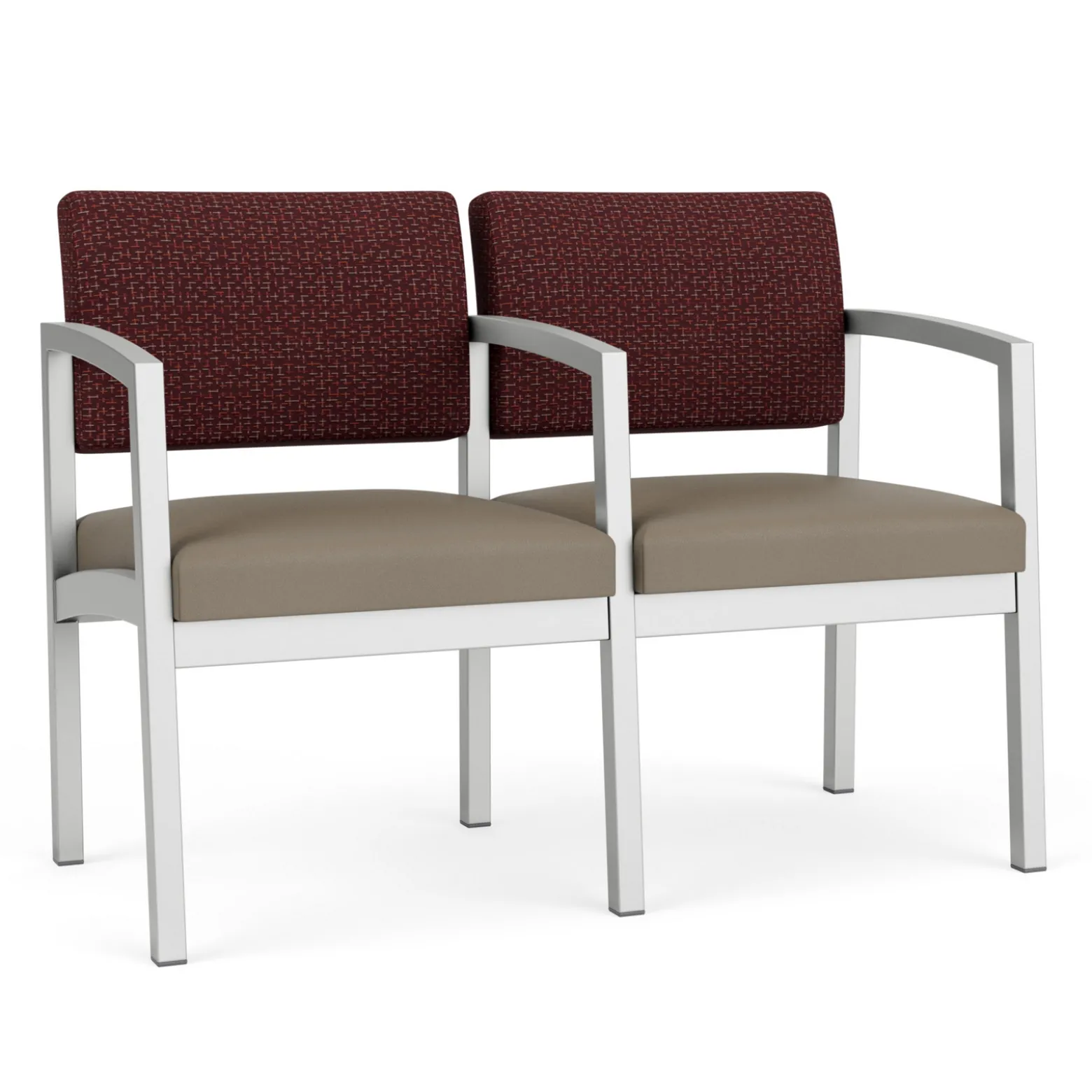 New Castle Steel Two Seat and Center Arm with Designer Upholstery