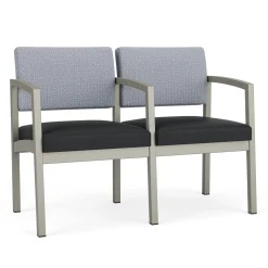 New Castle Steel Two Seat and Center Arm with Designer Upholstery