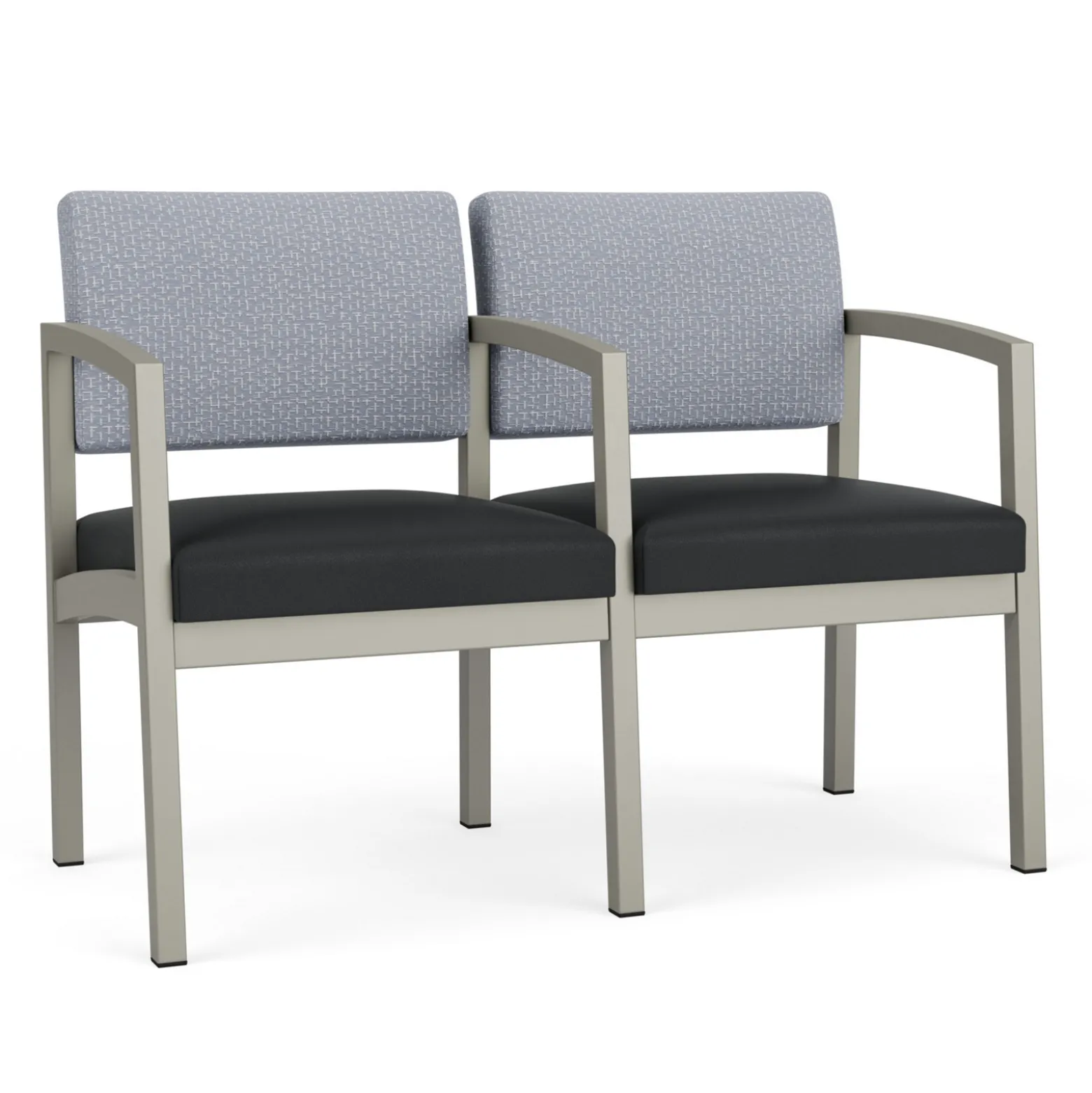 New Castle Steel Two Seat and Center Arm with Designer Upholstery