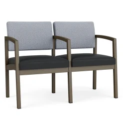 New Castle Steel Two Seat and Center Arm with Designer Upholstery