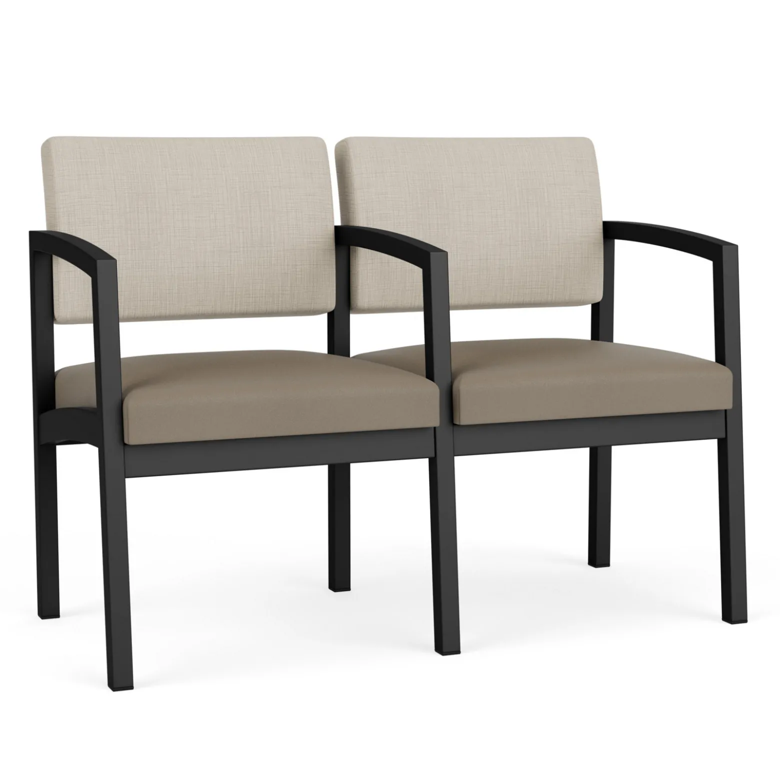 New Castle Steel Two Seat and Center Arm with Designer Upholstery