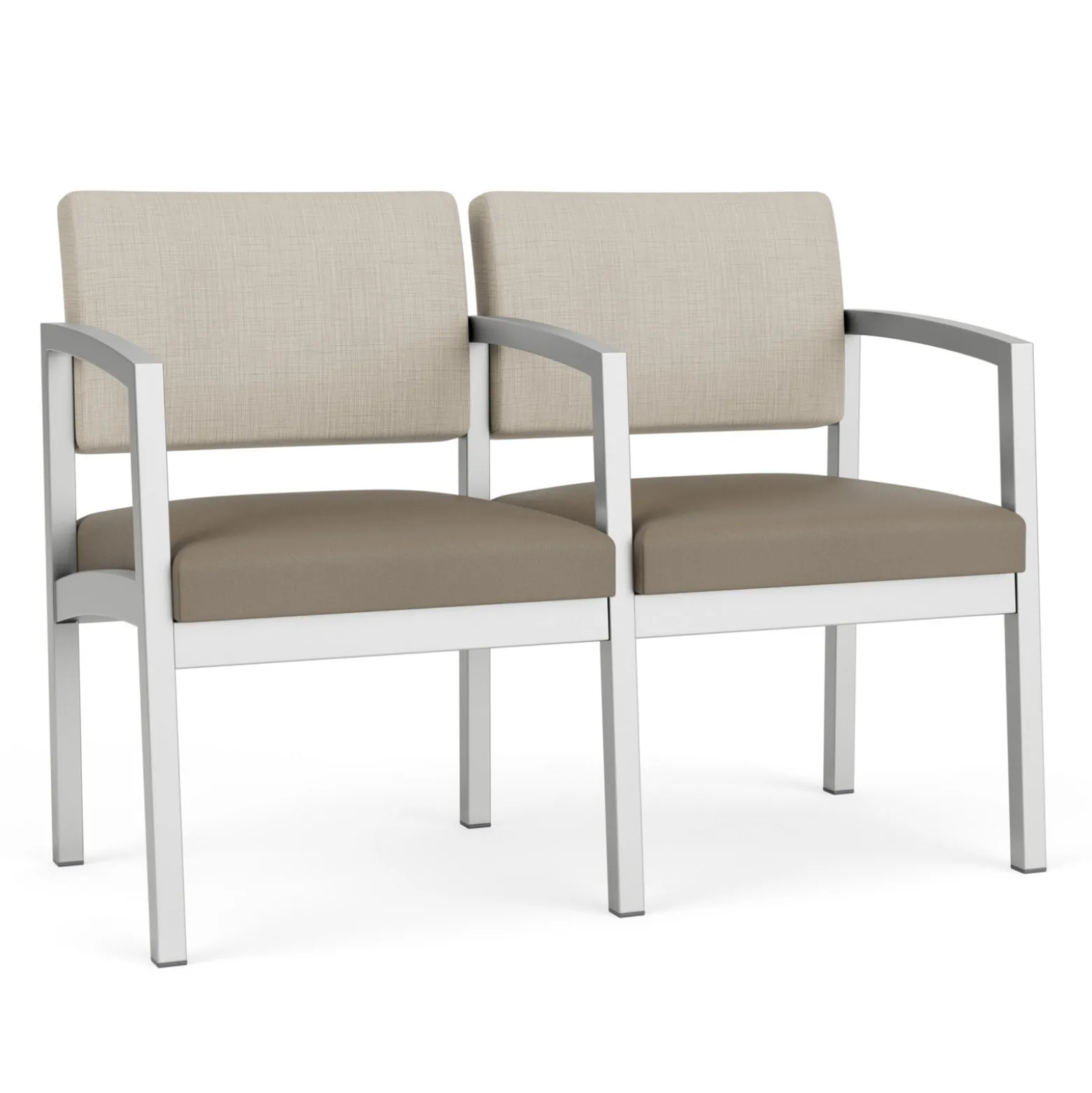 New Castle Steel Two Seat and Center Arm with Designer Upholstery