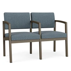 New Castle Steel Two Seat and Center Arm with Designer Upholstery
