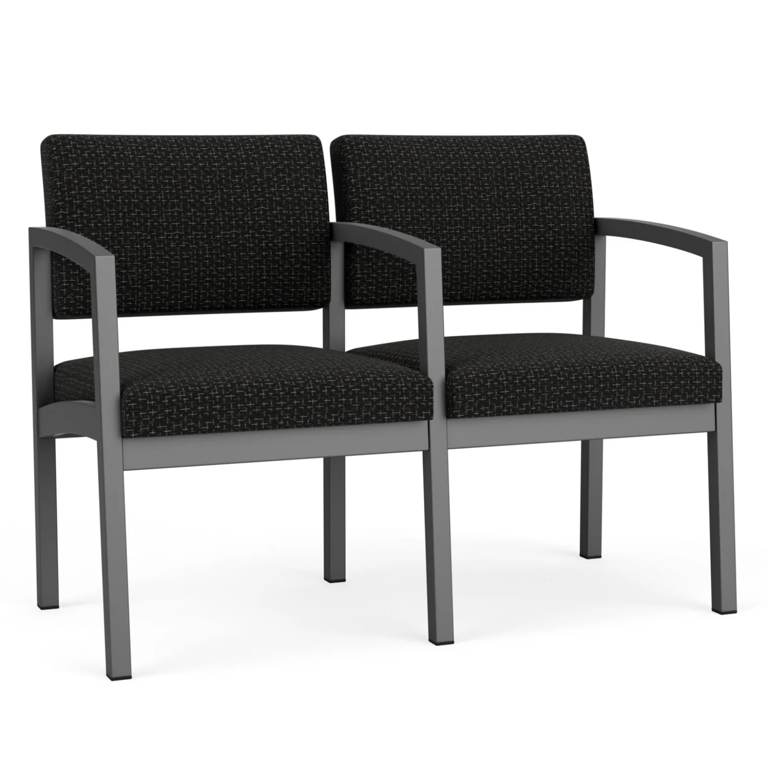 New Castle Steel Two Seat and Center Arm with Designer Upholstery