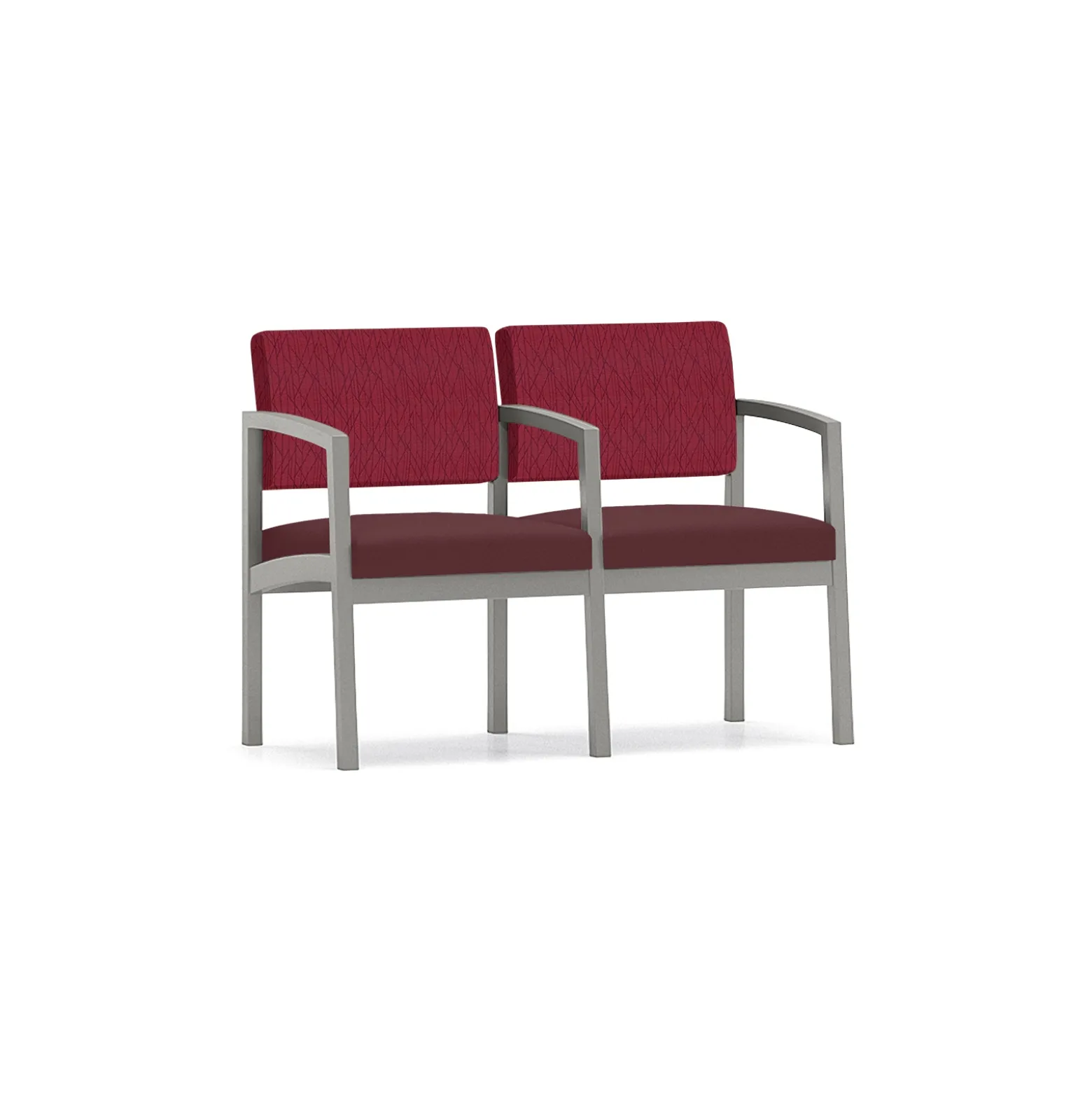 New Castle Steel Two Seat and Center Arm with Designer Upholstery