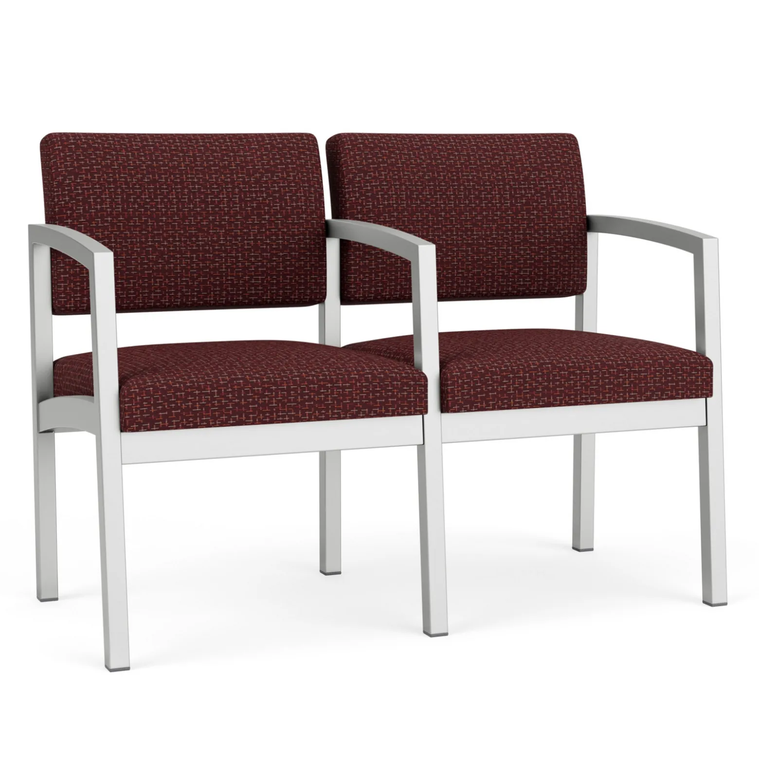 New Castle Steel Two Seat and Center Arm with Designer Upholstery