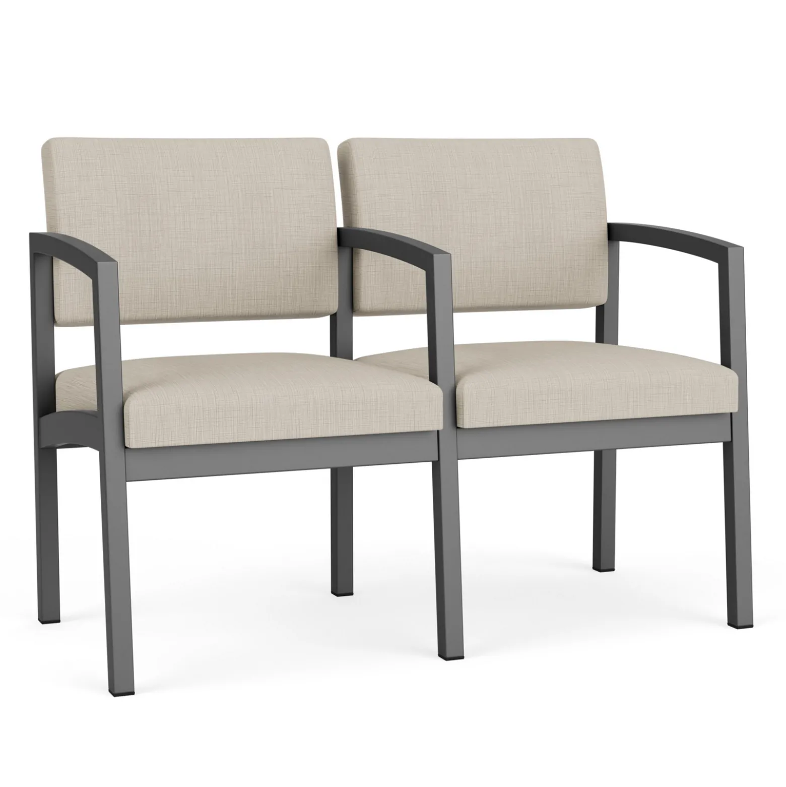 New Castle Steel Two Seat and Center Arm with Designer Upholstery