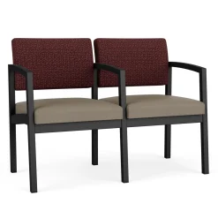 New Castle Steel Two Seat and Center Arm with Designer Upholstery