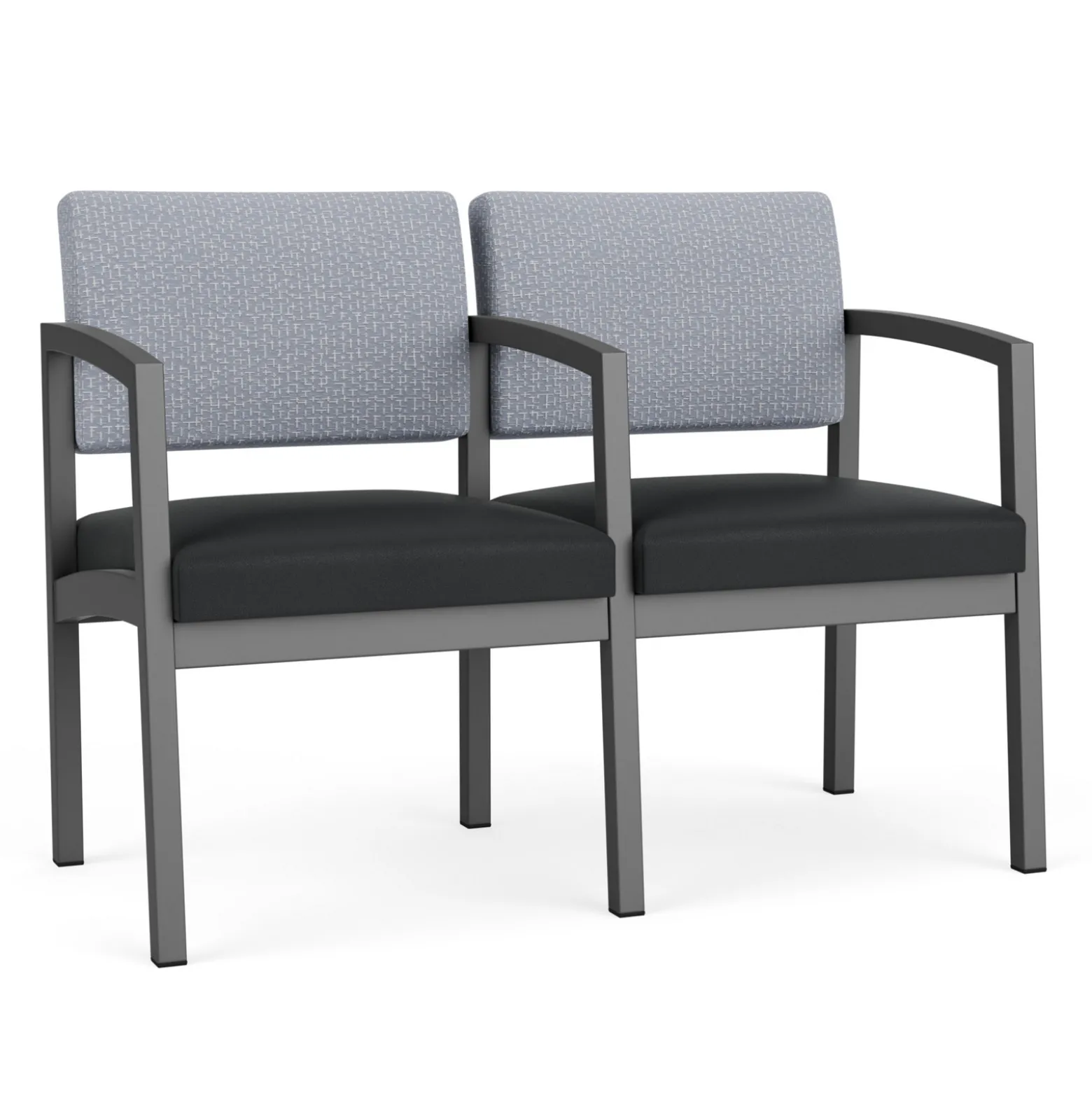 New Castle Steel Two Seat and Center Arm with Designer Upholstery