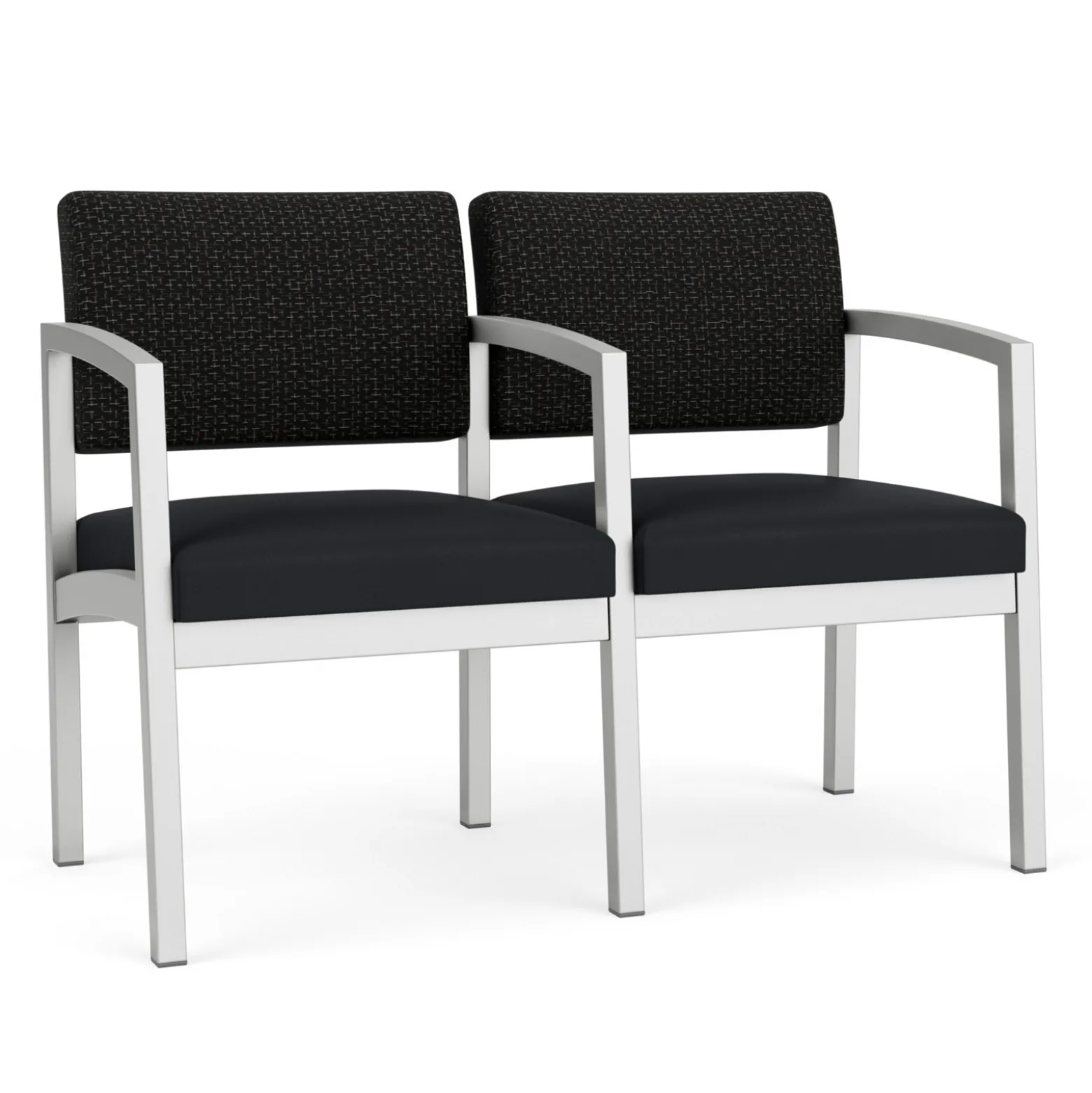 New Castle Steel Two Seat and Center Arm with Designer Upholstery