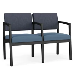 New Castle Steel Two Seat and Center Arm with Designer Upholstery