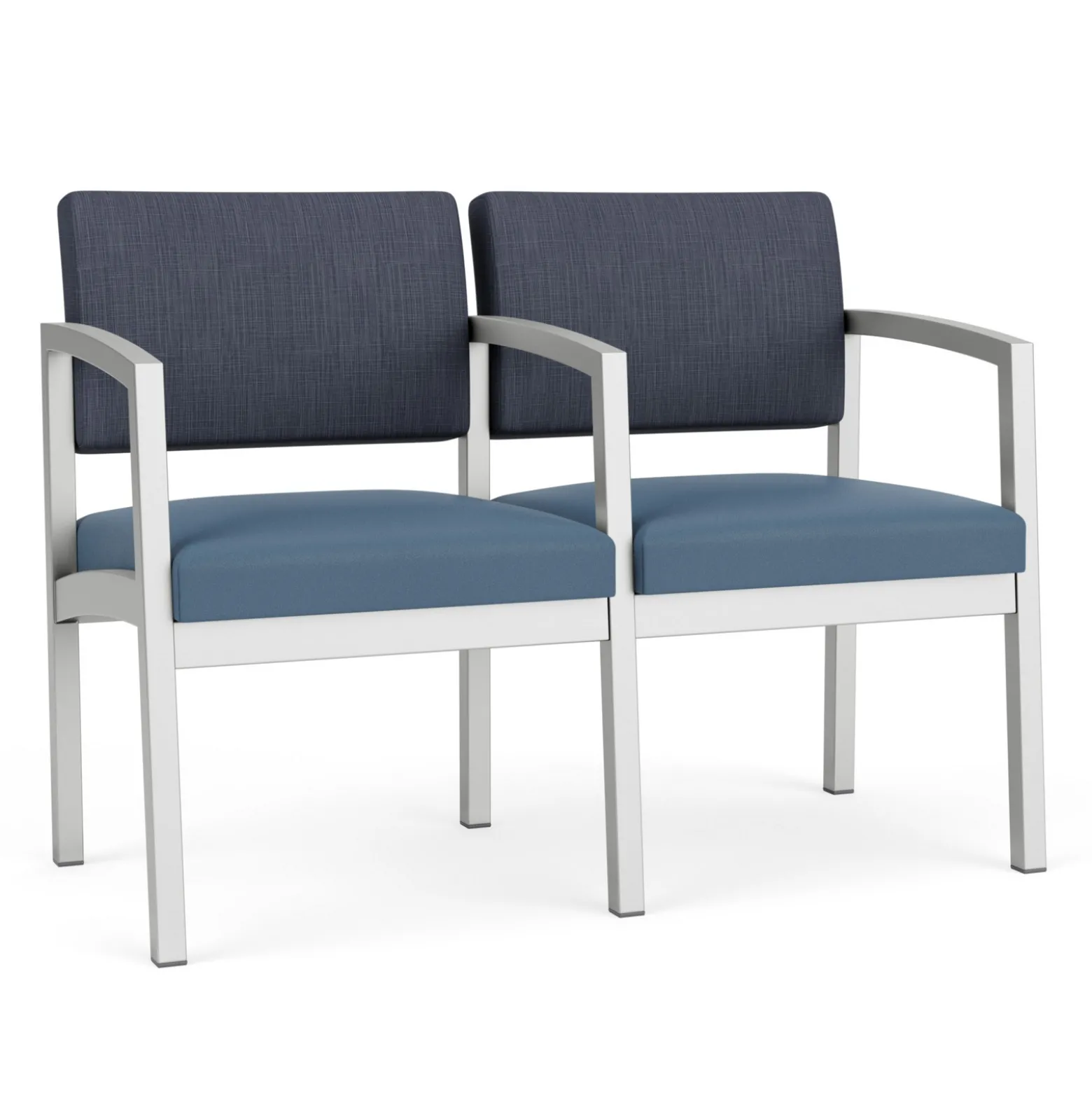 New Castle Steel Two Seat and Center Arm with Designer Upholstery