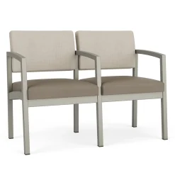 New Castle Steel Two Seat and Center Arm with Designer Upholstery