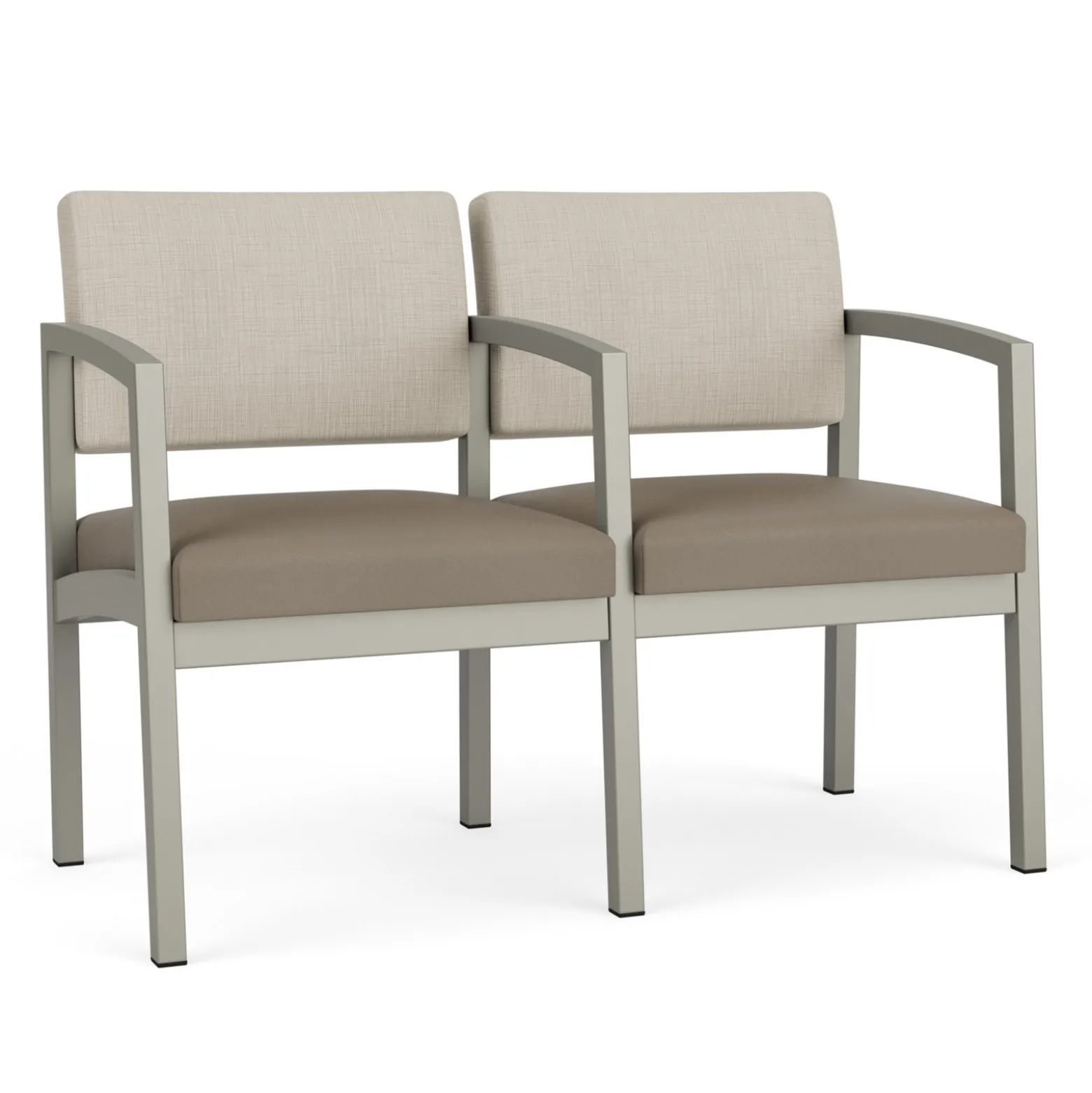 New Castle Steel Two Seat and Center Arm with Designer Upholstery