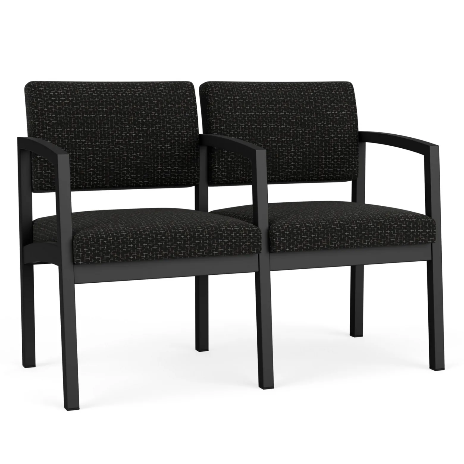 New Castle Steel Two Seat and Center Arm with Designer Upholstery