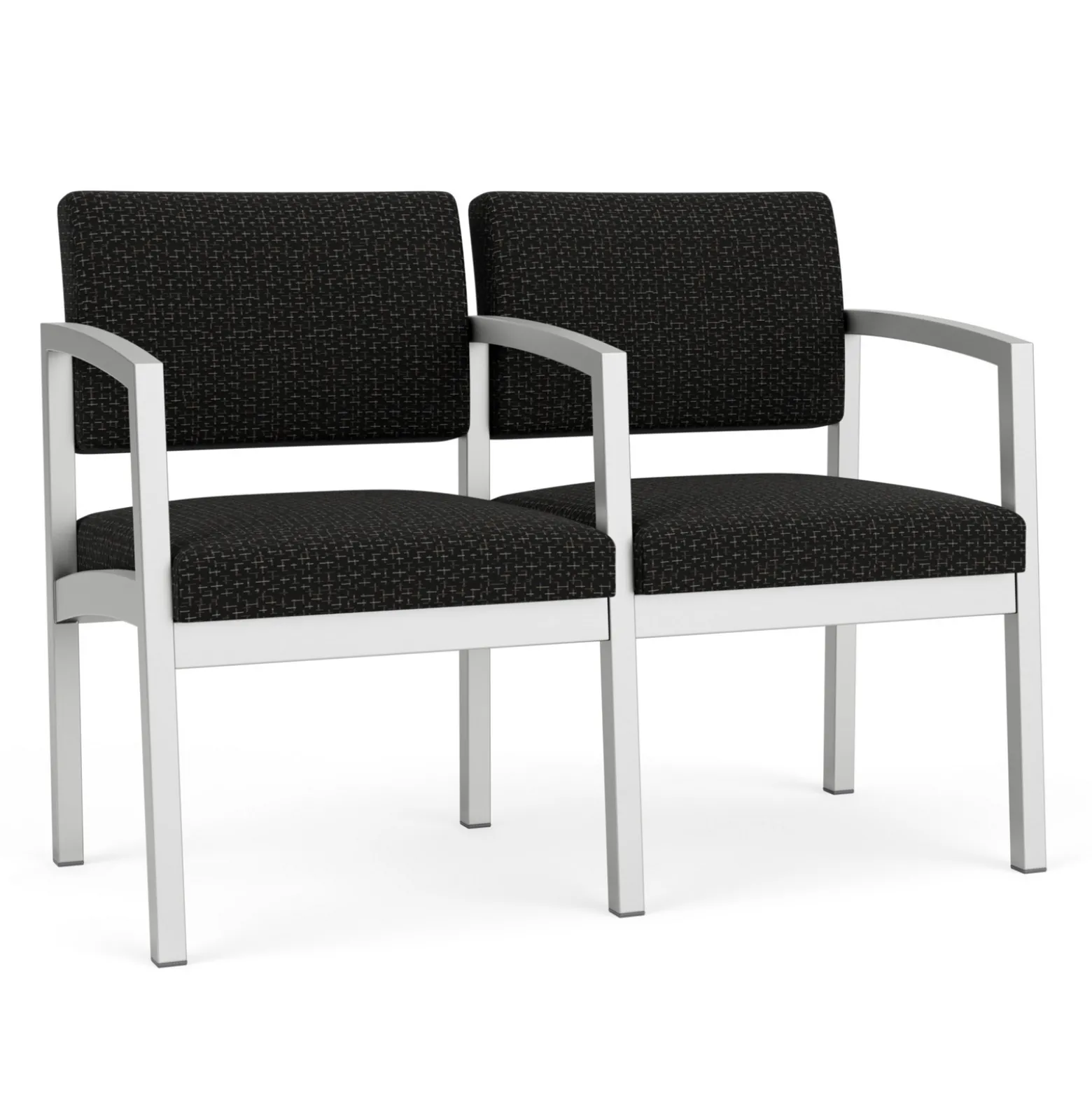 New Castle Steel Two Seat and Center Arm with Designer Upholstery