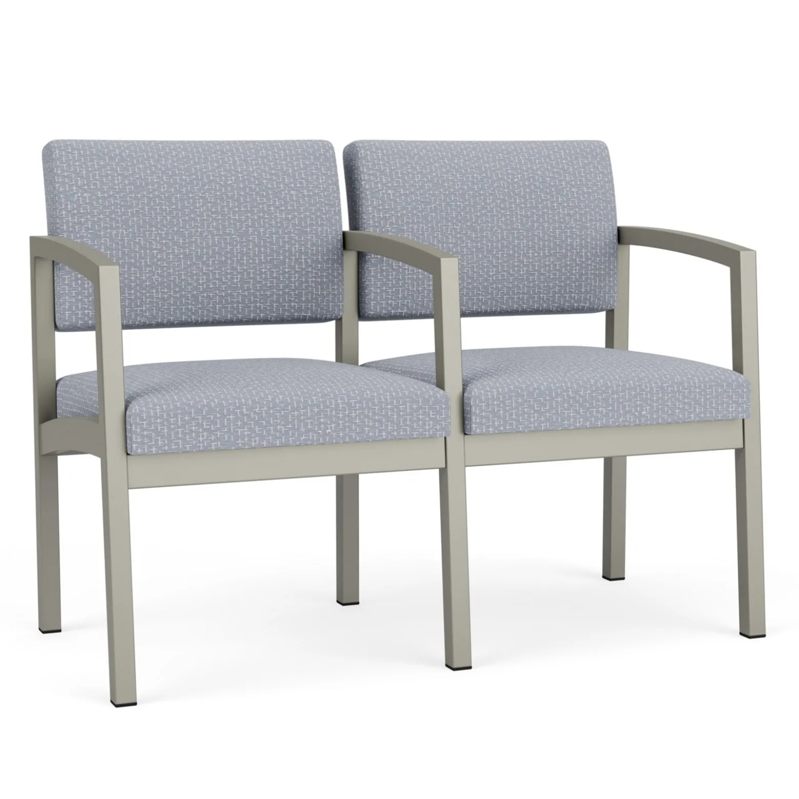New Castle Steel Two Seat and Center Arm with Designer Upholstery