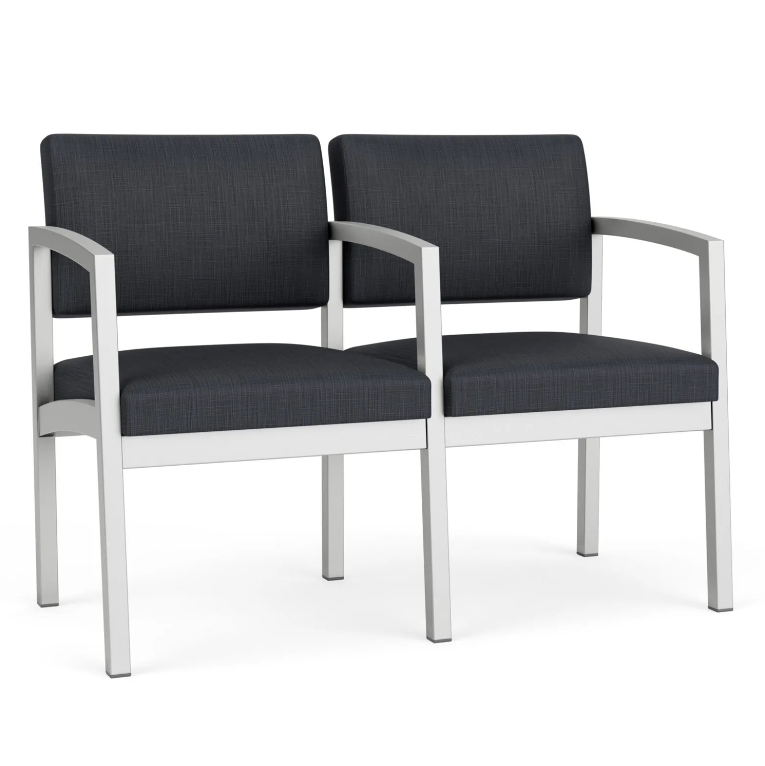 New Castle Steel Two Seat and Center Arm with Designer Upholstery